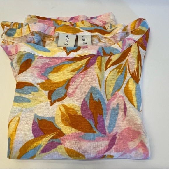 Joie Women’s Short Sleeve Colorful Floral 100% Linen Comfy Casual Boxy Top S - Picture 13 of 13